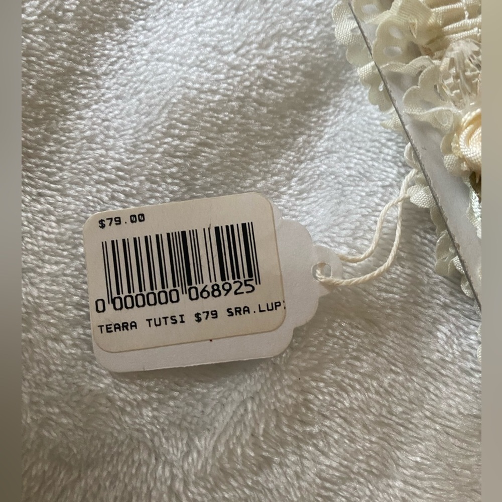 NWT Baby Girl Off White Christening Headband Baptism Wedding Pearl  Hairband - Picture 3 of 4